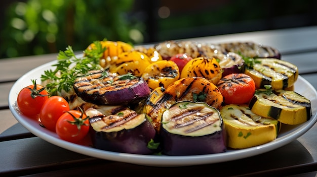 grilled vegetable plate gourmet lunch healthy eating barb