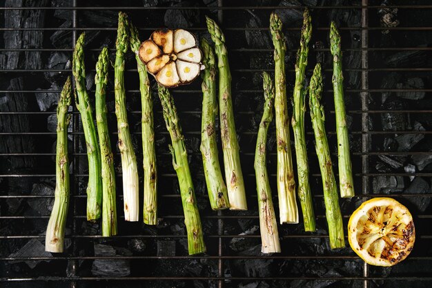 Grilled vegetables on charcoal