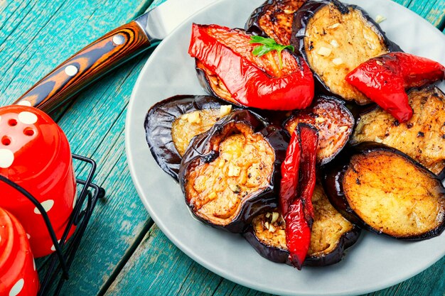 Grilled vegetables on a plate