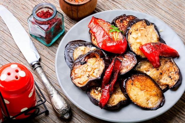 Grilled vegetables on a plate