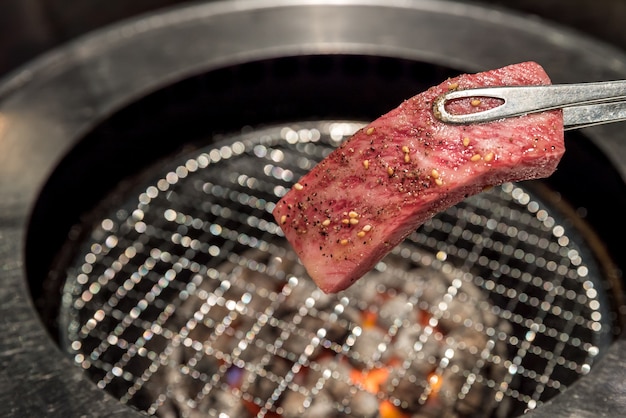 Grilled wagyu Sirloin meat yakiniku