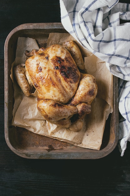 Grilled whole organic chicken