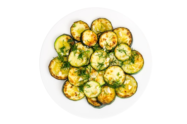 Grilled zucchini with garlic and herbs