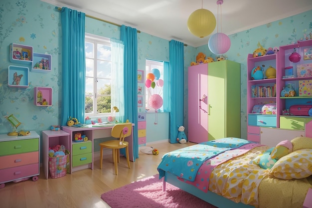 Grillig Wonderland kinderslaapkamer speels ontwerp