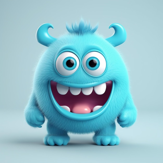 Foto grillige 3d-monsters leuke en speelse personages in pixar-geïnspireerde illustraties