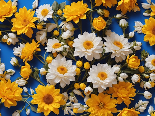 Grillige Daisy Zonnebloem Dandelion Naadloos portretpatroon voor een speelse sfeer met bloemen