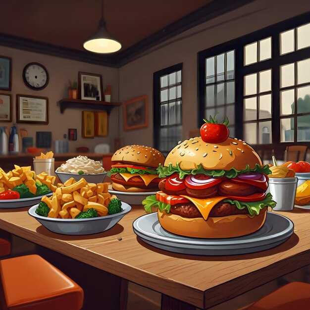 Foto grillige food cartoon illustraties voor uw ontwerpprojecten
