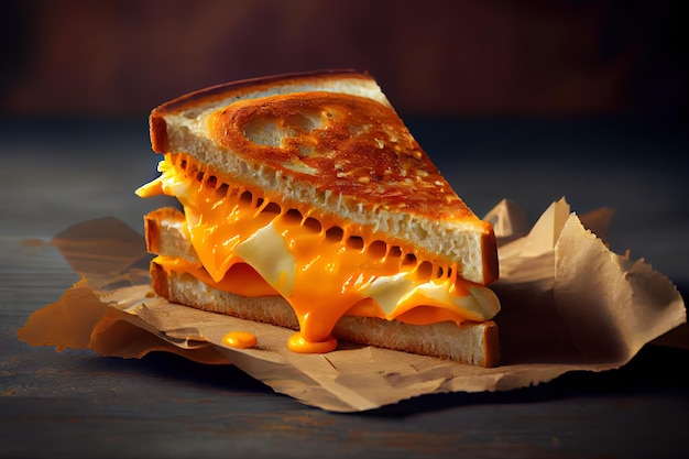 Grilling halloumi cheese on old dark wooden table background