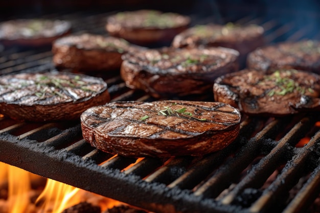 Grilling portobello mushrooms as meat alternative created with generative ai