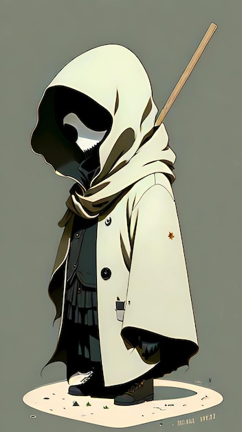 Grim reaper cartoon character design concept illustration