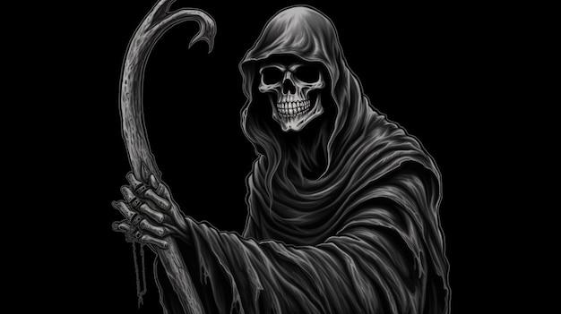 Photo grim reaper holding a scythe