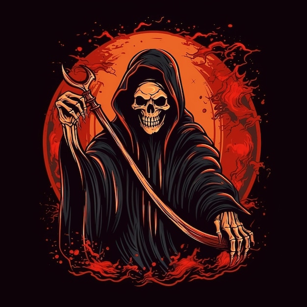 Premium AI Image | grim reaper illustration