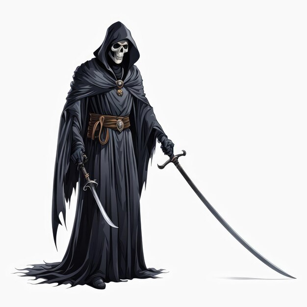 Photo a grim reaper on a white background