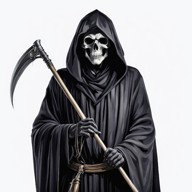 Photo a grim reaper on a white background