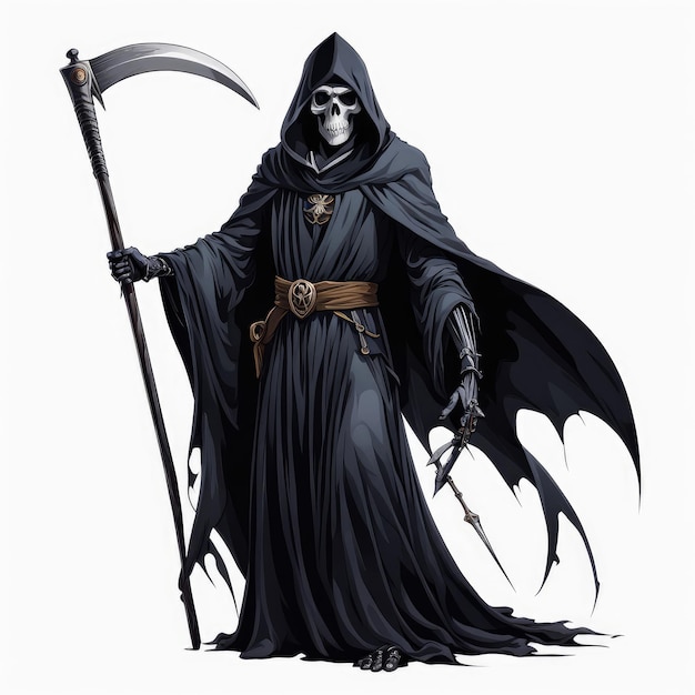 Photo a grim reaper on a white background