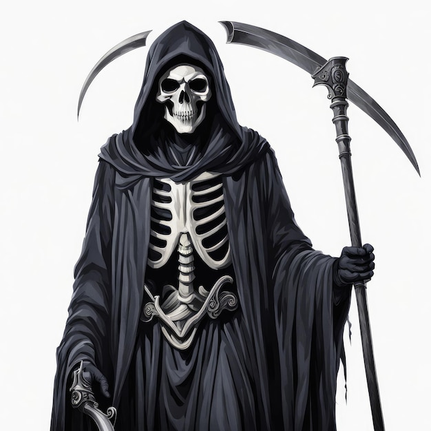 Photo a grim reaper on a white background