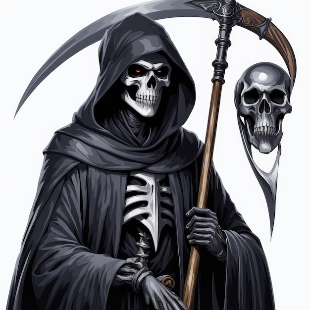 Photo a grim reaper on a white background