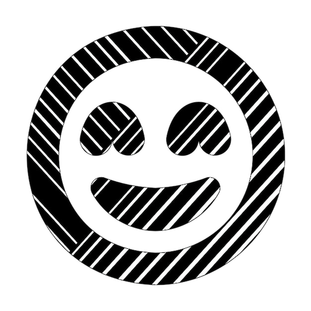 grin beam icon black white diagonal lines