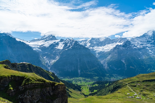 Grindelwald village with Alps Mountain in Switzerland