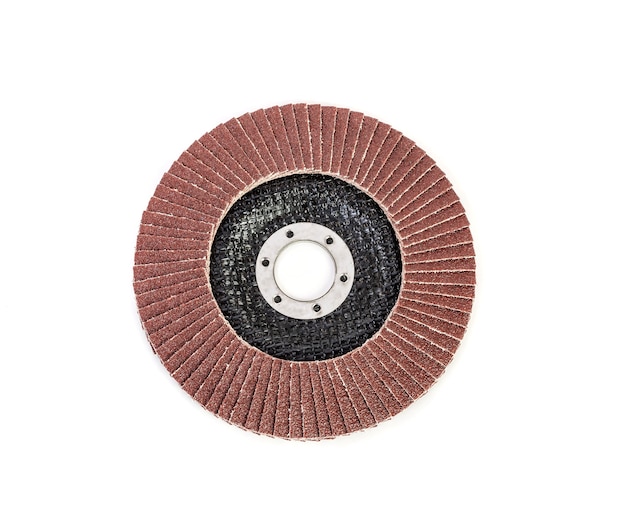 Grinding disc of an angle grinder isolated on a white background.