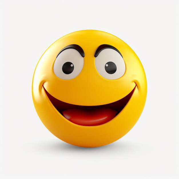 Foto emoji faccia sorridente su sfondo bianco alta qualità 4k hd