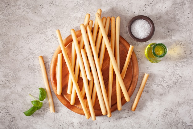 Grissini crispy italian bread sticks.