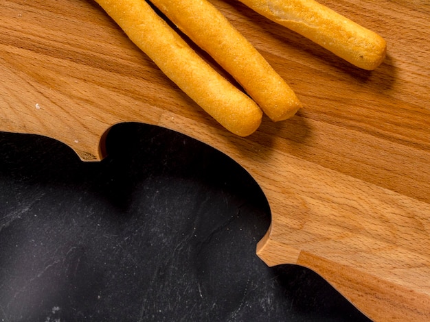 Grissini italian crunchy bread sticks lay flat isolated on studio