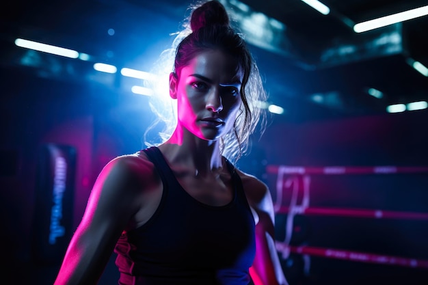 Grit and Glamour Neon Boxing Training