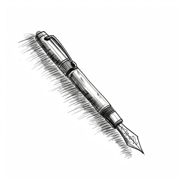 Premium AI Image | Gritty Elegance Hand Drawn Fountain Pen Art With ...