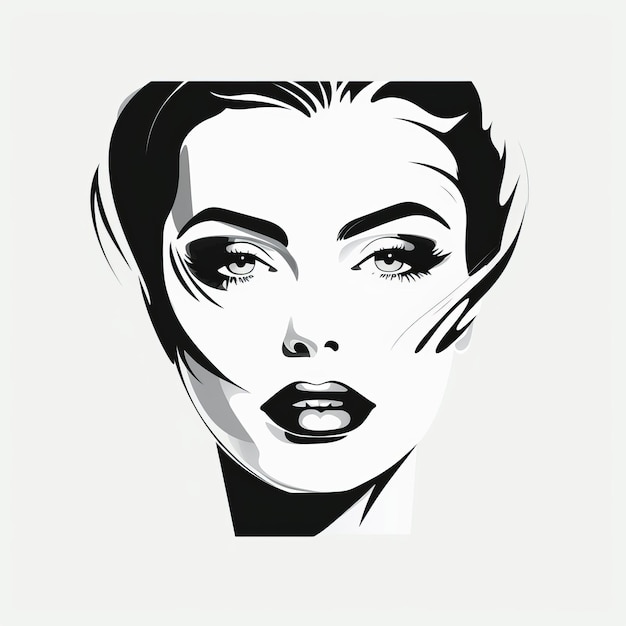 Gritty Hollywood Glamour Schoonheid Icon Vector Illustratie