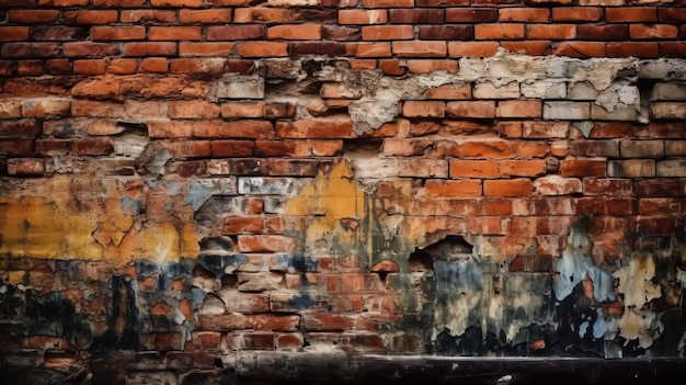 Gritty texture of a brick wall AI generated