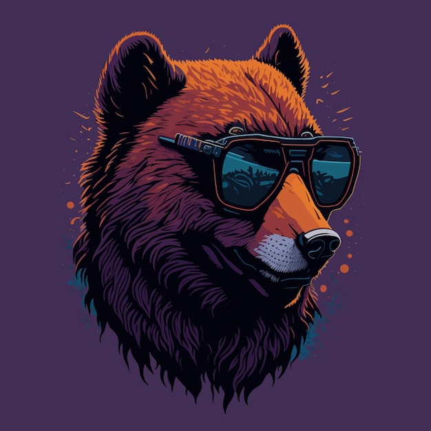 Медведь с головой медведя в солнцезащитных очках