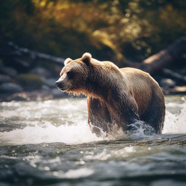 Grizzly Bear Fishing