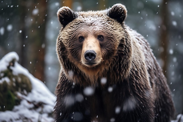 Grizzly bear mother and cubs