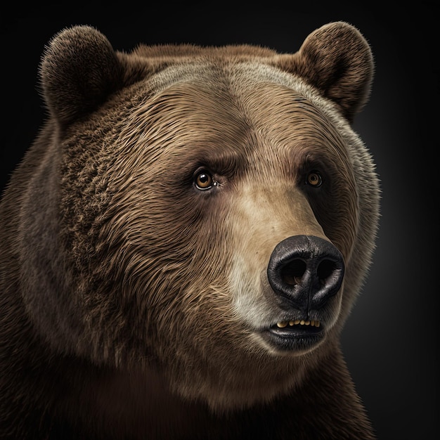 Foto orso grizzly ritratto ultra realistico generative ai