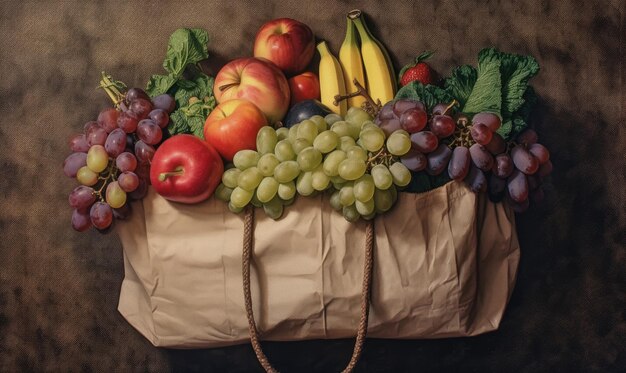 Groceries healthy food bag