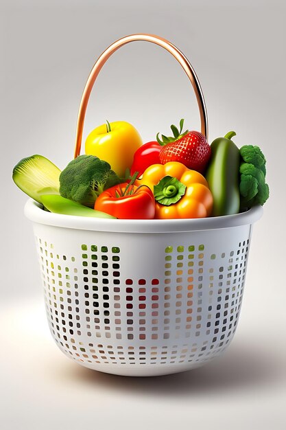 Grocery basket isolated on white background