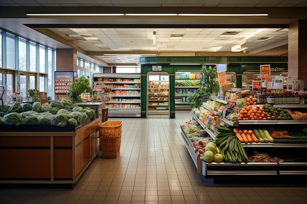 Grocery Store Natural Light Generative AI