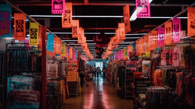 A grocery store with a sign that says'the number 2'on it