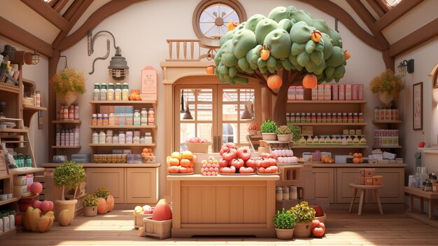 A grocery store with a variety of fruits and vegetables