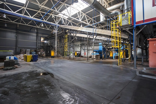 GRODNO BELARUS OCTOBER 2018 Modern waste recycling processing plant Separate garbage collection Recycling and storage of waste for further disposal