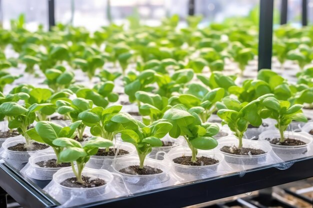 Groei in de natuur landbouw groei in de kas groene landbouw groenten blad voedsel planten tuinieren vers