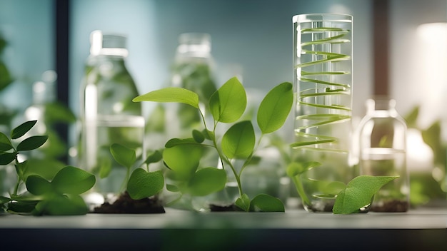 Groei van planten in het laboratorium Biotechnologie en biochemie concept