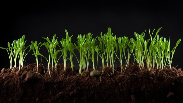 Groeiend gras in de aarde