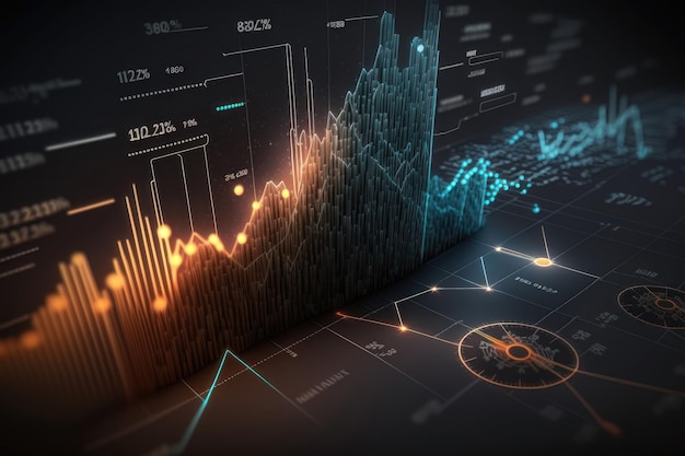 Groeistrategie zakelijke grafiekanalyse concept AI Generation