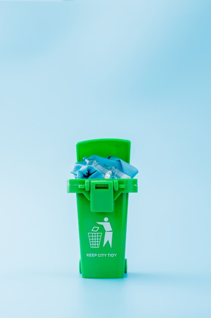 Foto groen afval, vuilnisbak