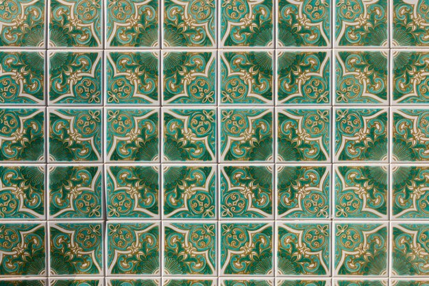 Groen azulejo-kunstwerk