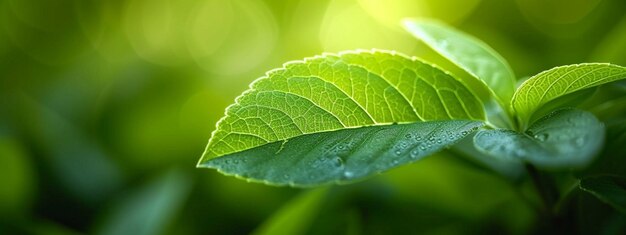 Foto groen blad in de zomertuin natuurlijke achtergrond ecologische behang