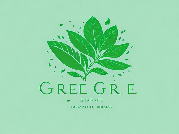 Foto groen blad logo botanisch groen blad ontwerp logo vector