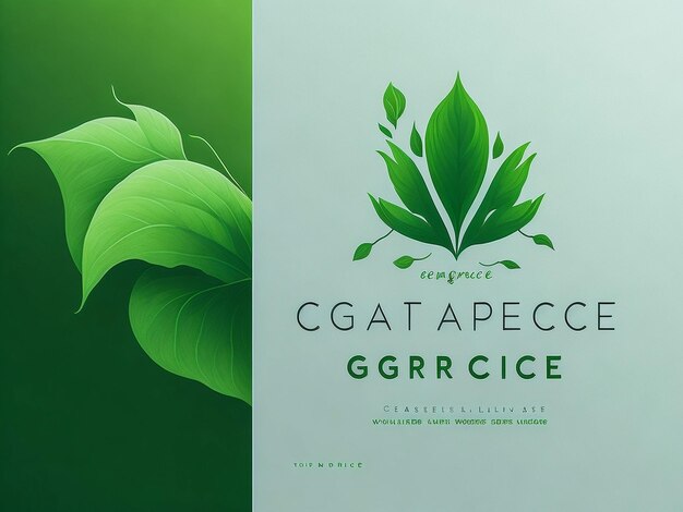Foto groen blad logo botanisch groen blad ontwerp logo vector